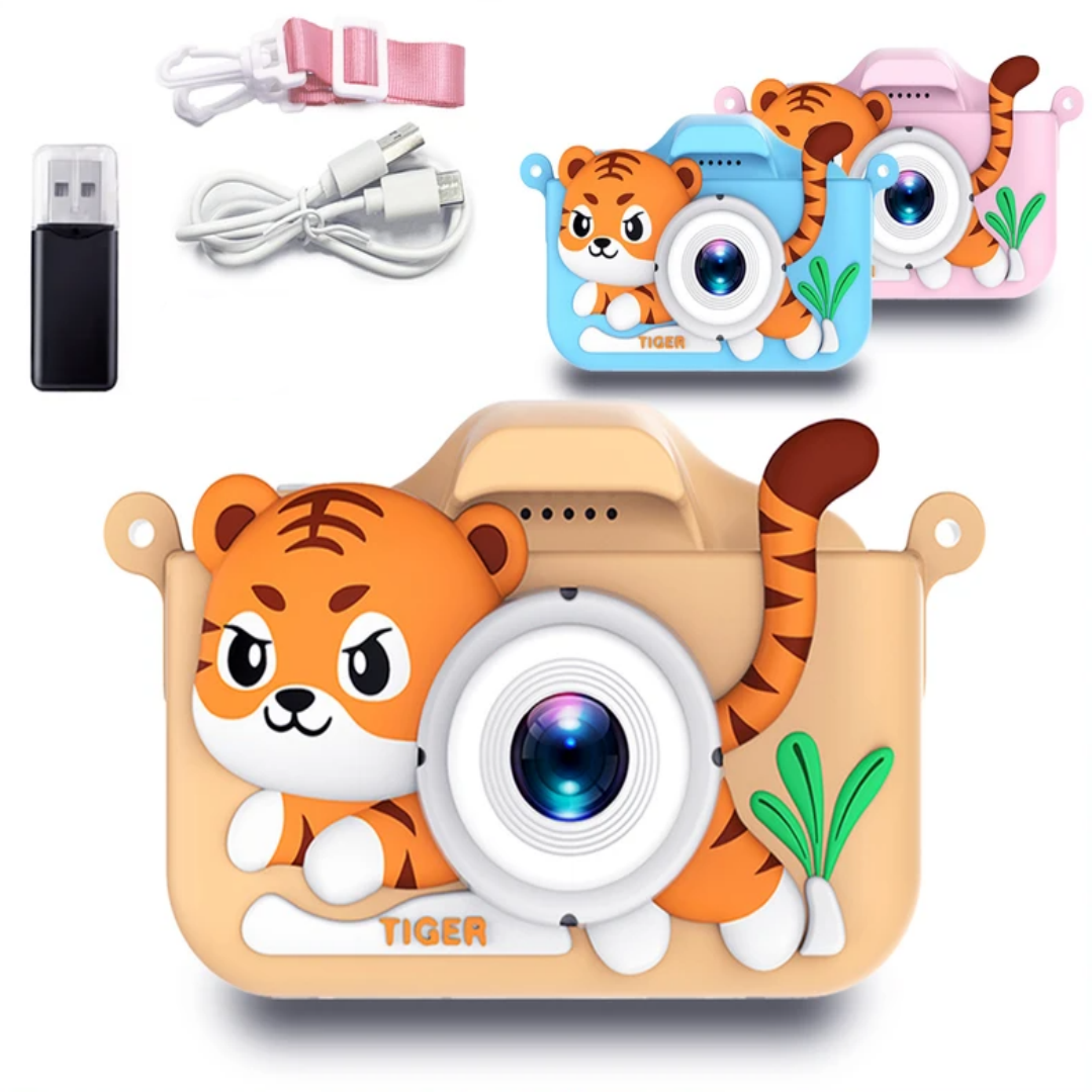 Korean Girl Lifestyle - Kids Mini Camera Cartoon Tiger Toys