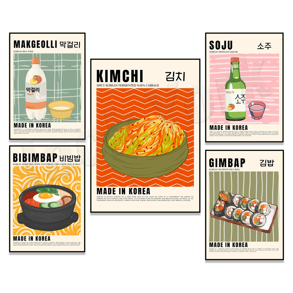 Korean Lifestyle Food - Korean Food Vintage Soju Makgeolli Poster,